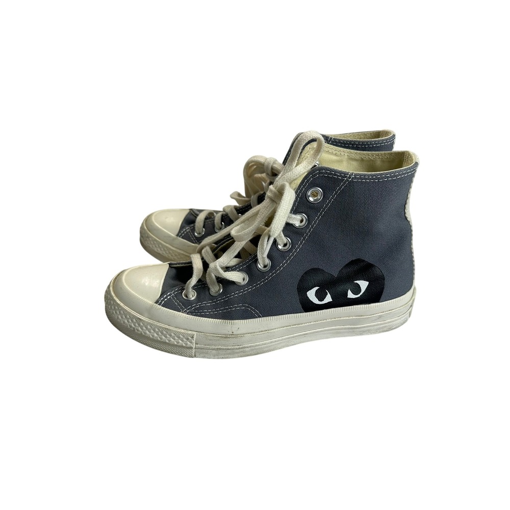 Converse CDG PLAY High Top Women 6 Steel Grey Good Heart Logo 171847C